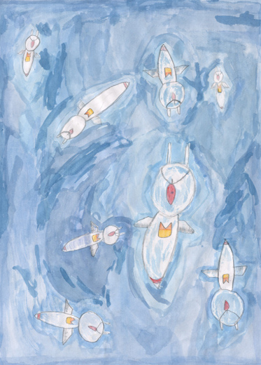 水の色にみえるクリオネたち