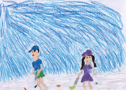 海にごみをすてないで