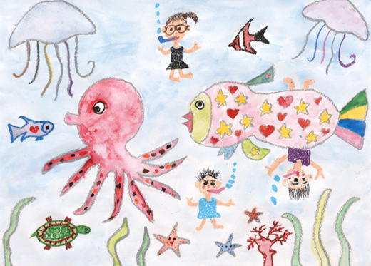 海の中でダンス