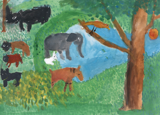 水場に集まる動物