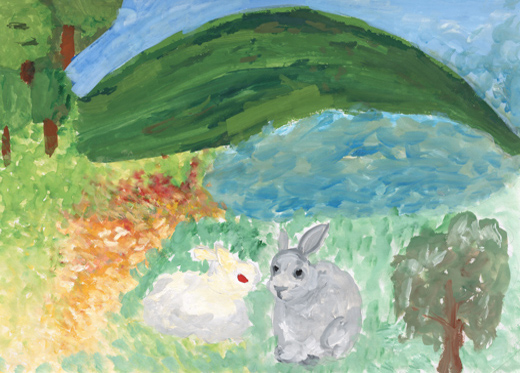 ウサギの野原