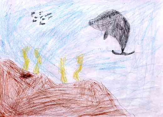 海にいるイルカ