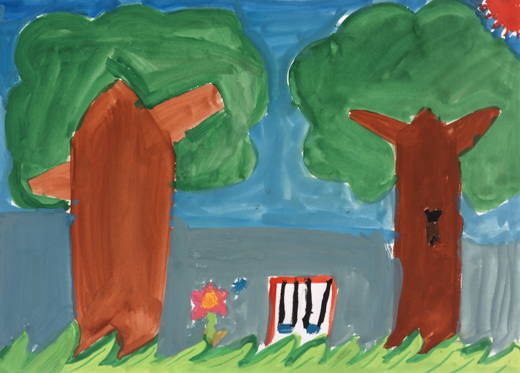 大きな二本の木