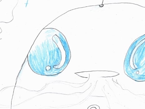 大きな目のついた空気清浄機のイラスト