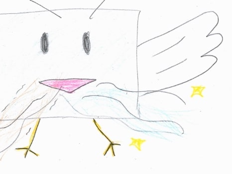 羽がある空想動物のイラスト