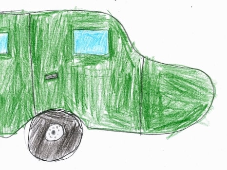 緑の車のイラスト