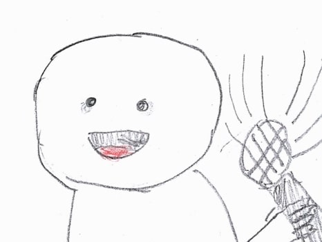 歌う人とマイクのイラスト