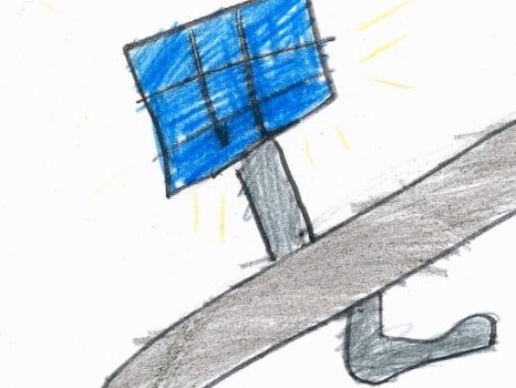 ソーラーパネルが付属している機械のイラスト