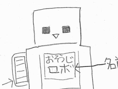 掃除をするロボットのイラスト