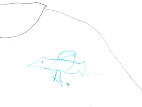 白いTシャツと黒い帽子のイラスト