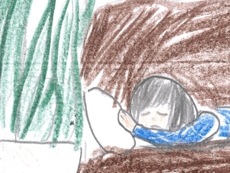 家でくつろぐ人のイラスト