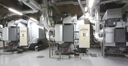 研究棟 機械室（右端がCP型ジェネリンク）