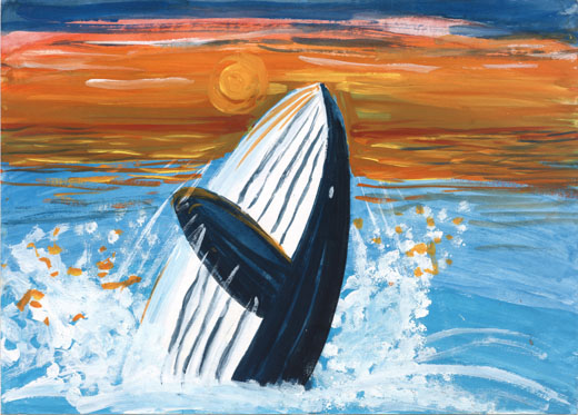 夕日とクジラ