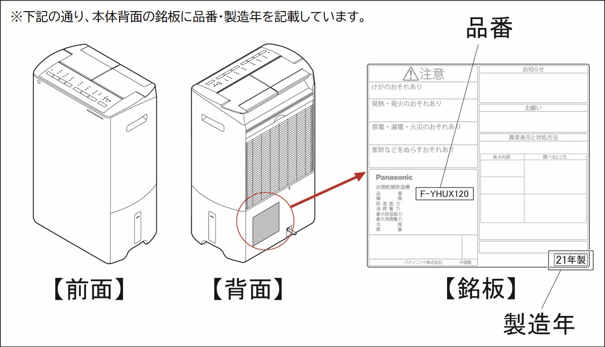 リコール社告】ナショナルおよびパナソニック衣類乾燥除湿機 交換 