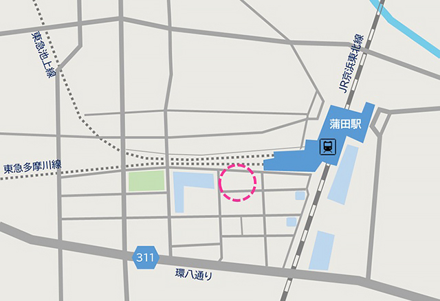 Solo Studio蒲田への地図