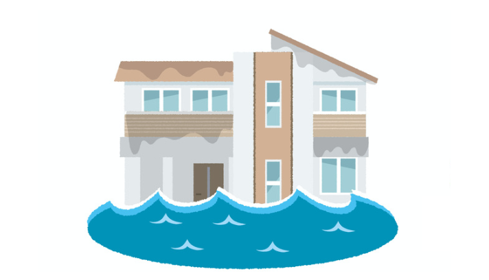 大雨による洪水で住居が損害を受けた