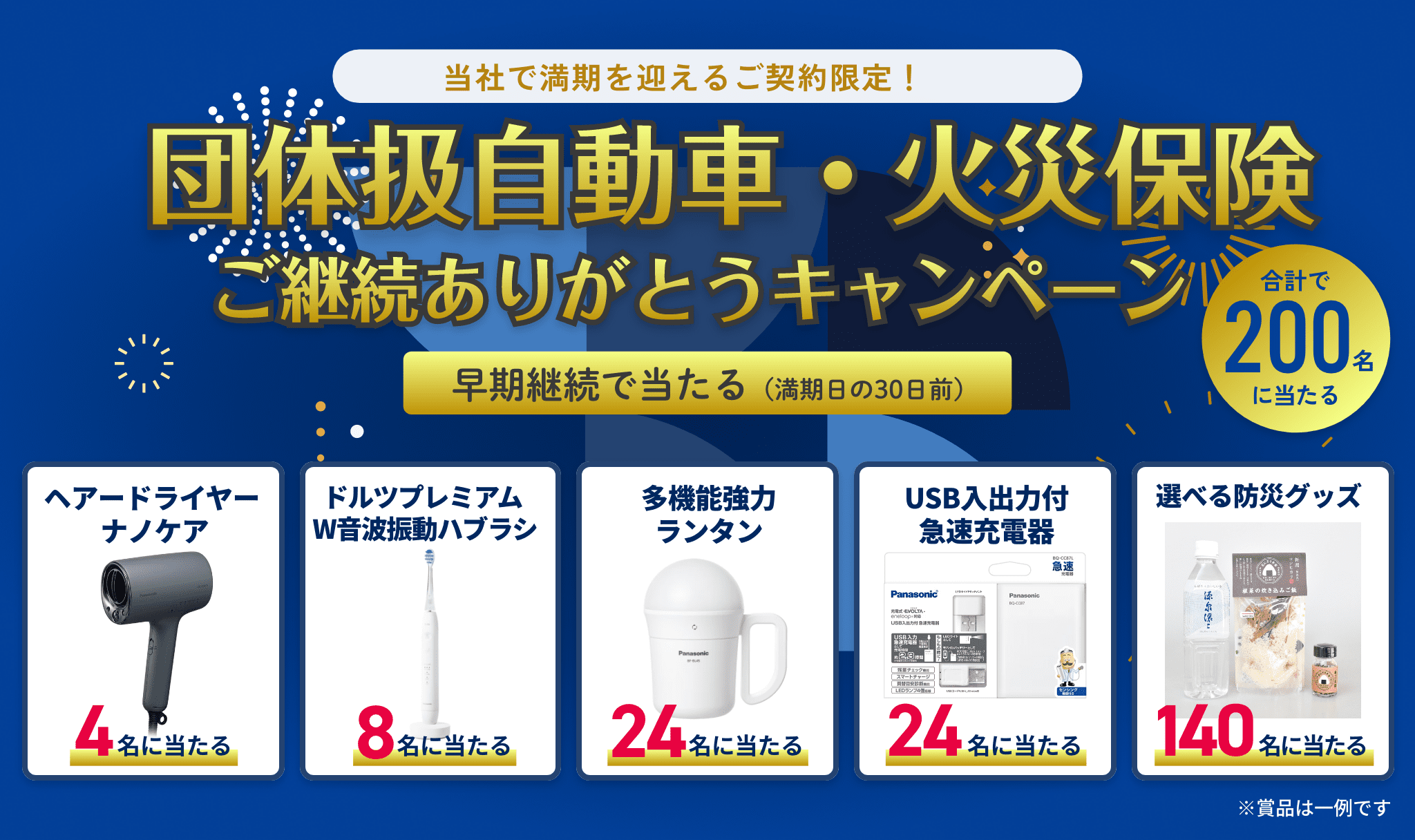 団体扱自動車・火災保険ご継続ありがとうキャンペーン