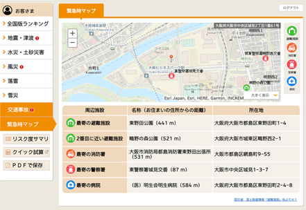 ハザードマップ 緊急時マップ