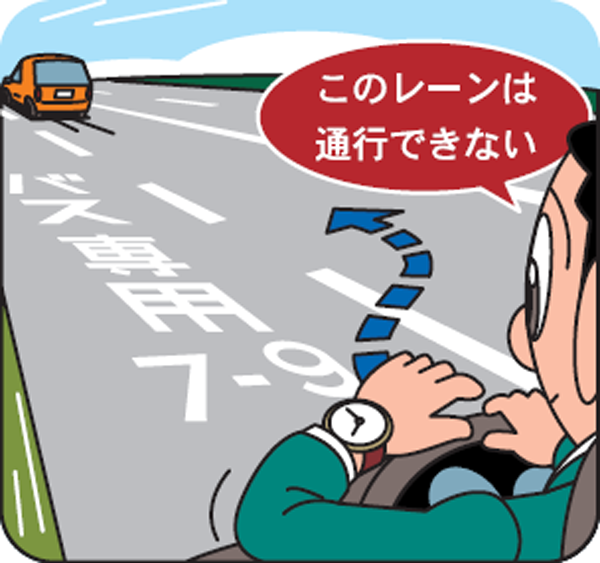 路線バス等の専用通行帯と優先通行帯