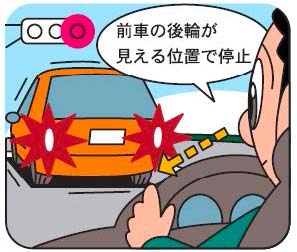停止時に車間距離をとる