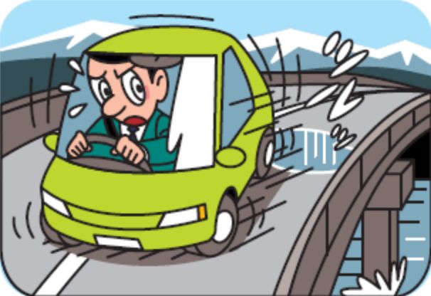 路面の凍結に注意する