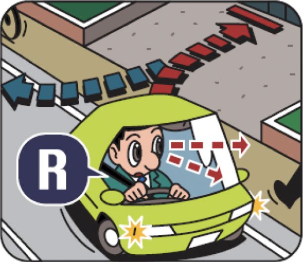 方向転換でバックするときは決してあわてない