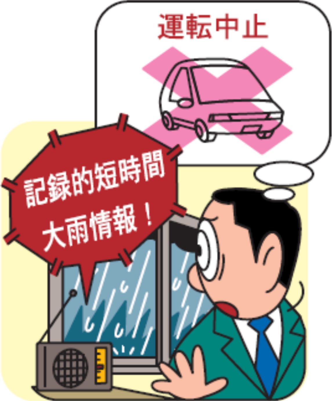 記録的短時間大雨情報が発表された時