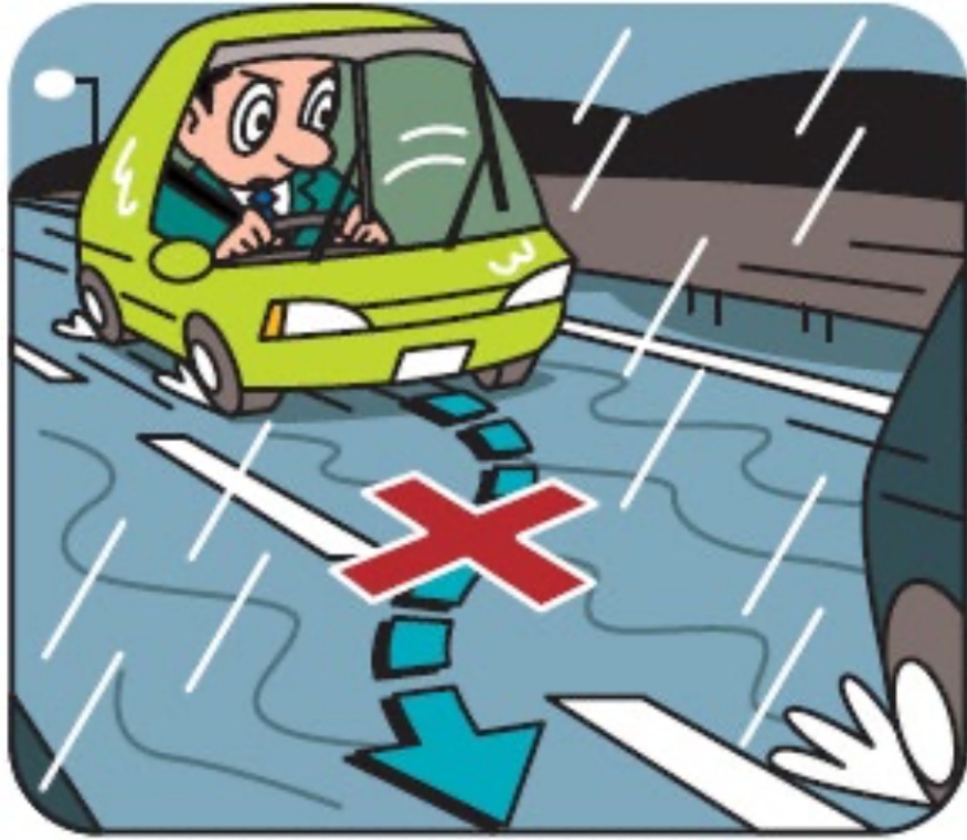 進路変更や追越しはできるだけ控える