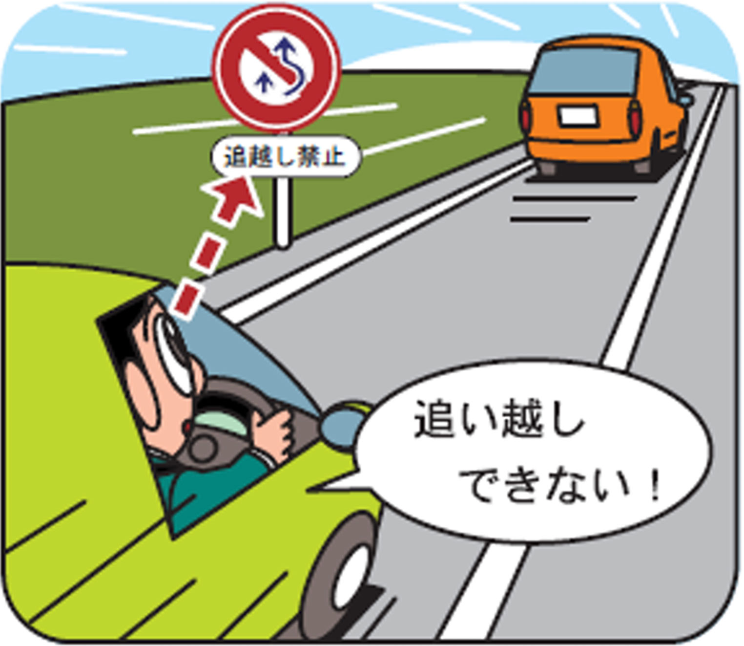 追い越しが禁止されている場所