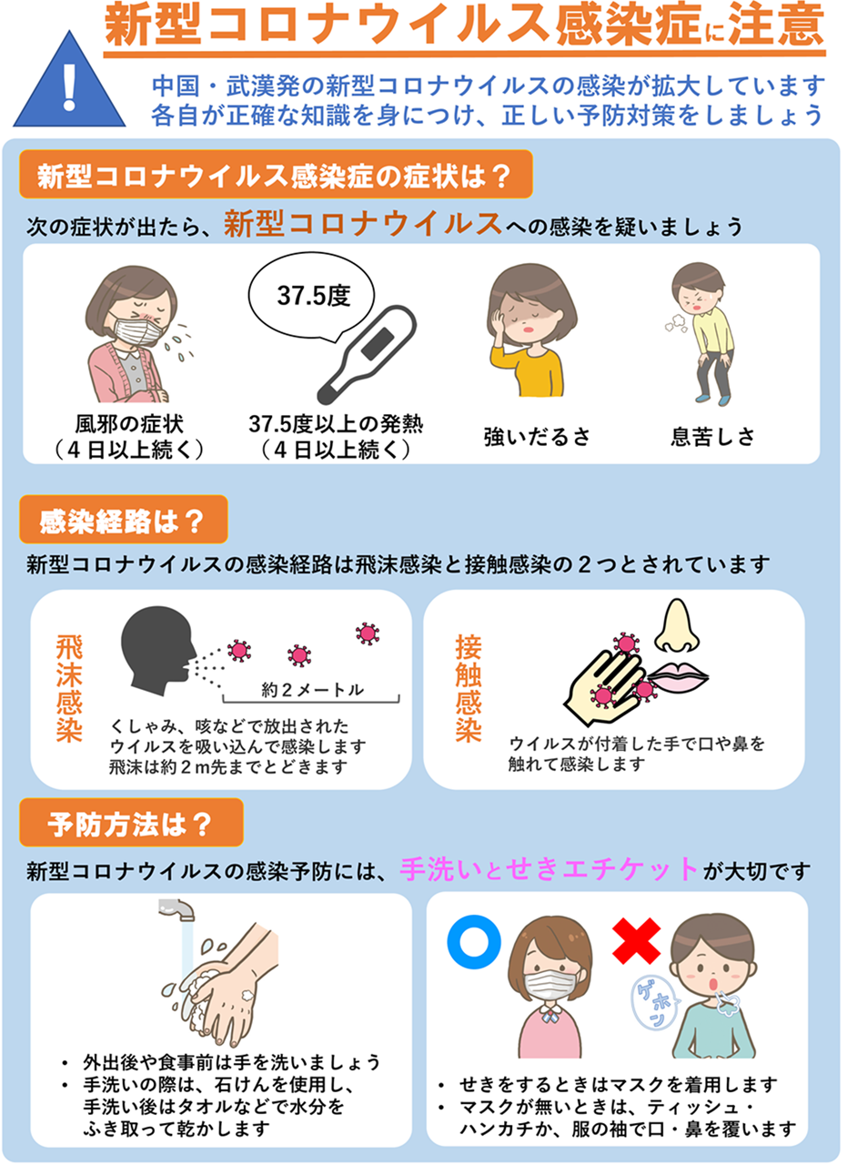 新型コロナウイルス感染症に注意