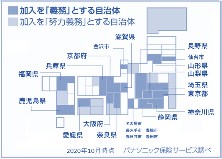 【参考】自転車保険等の加入を義務とする全国の自治体