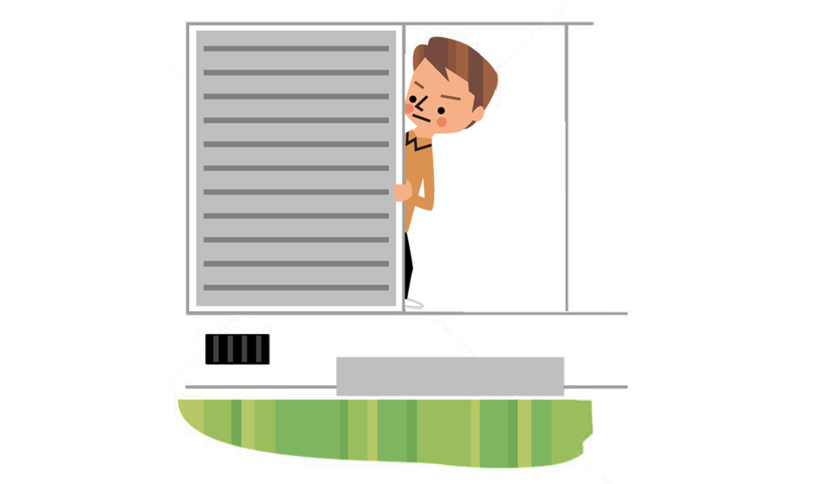 足元や頭上に注意しながら「出口の確保」と「火元の始末」を