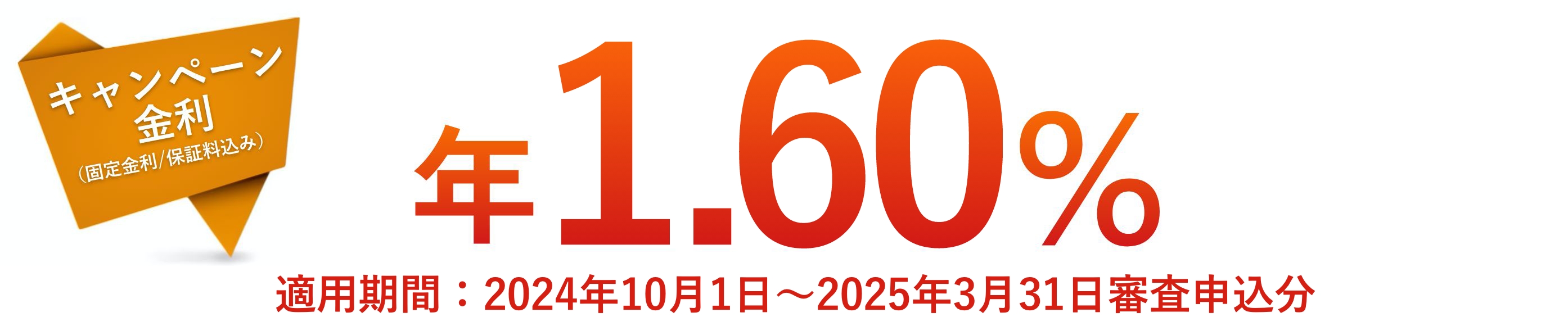 通常金利 年1.6％(固定金利/保証料込)　キャンペーン金利 年1.60％