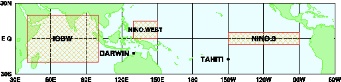 図表2：気象庁のエルニーニョ監視地域