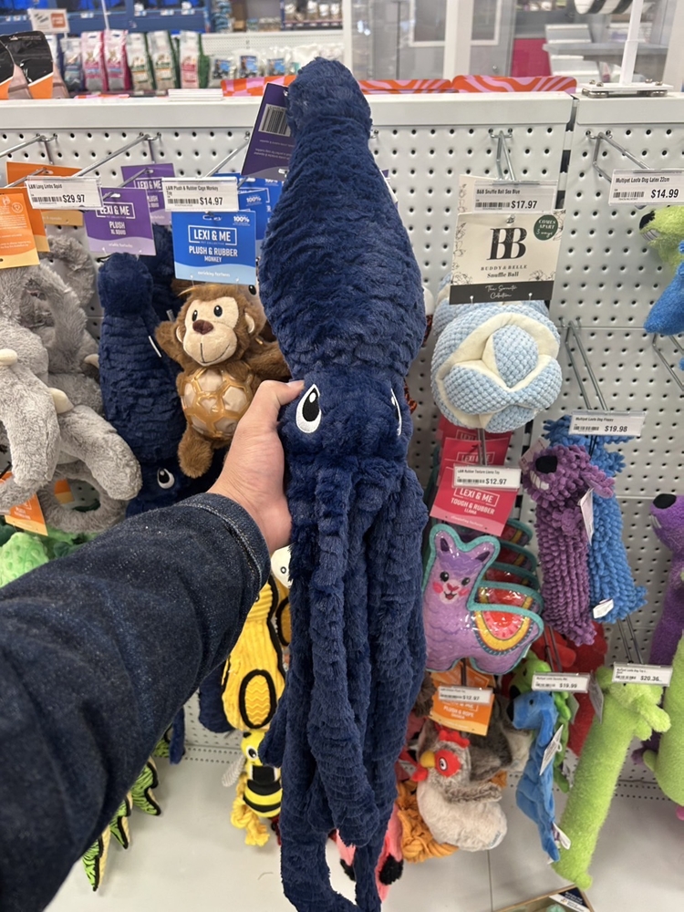 画像：大きすぎるタコのぬいぐるみ