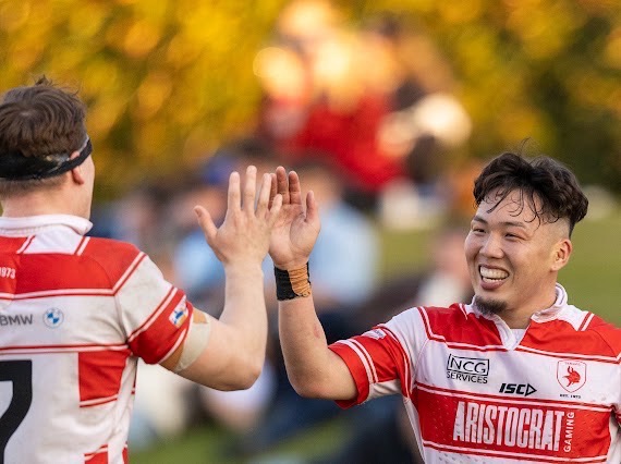 準決勝のトライ後